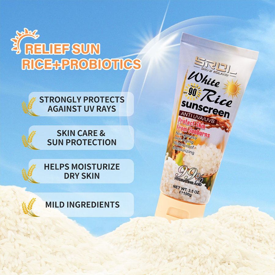 Wholesale Organic SPF 60 Brightening Waterproof Sunscreen Cream Facial Skin Care Physical Sunblock Lotion for Face and Body