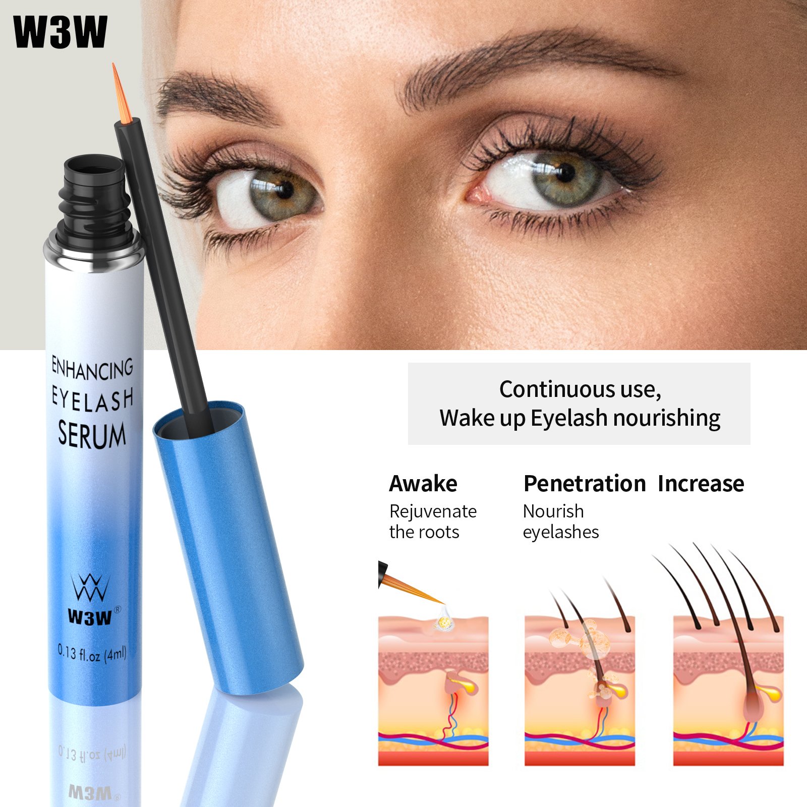 Hot sale longer thicker eyebrow serum Organic Natural Lashes Conditioner Keratin Fluid Serum For Eye Lash Serum Eyelash Growth
