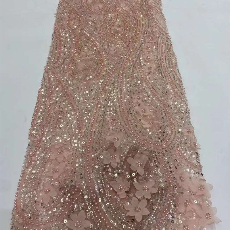 Wholesale Swarovski Crystals Lace Embroidery Tulle Embroidery Fabric Silver for Veil Wedding