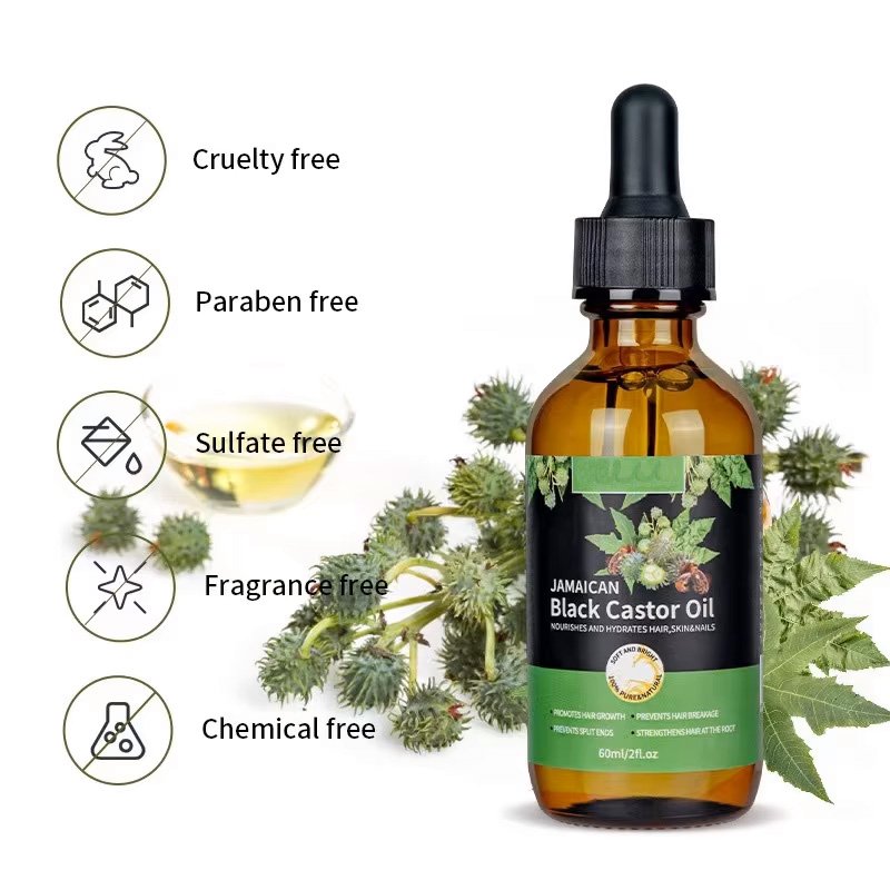 New Arrival 100% Pure Cold Pressed, Hexane Free, Eyebrow Growth, Skin Moisturizer Detox and Wraps Organic Castor Oil