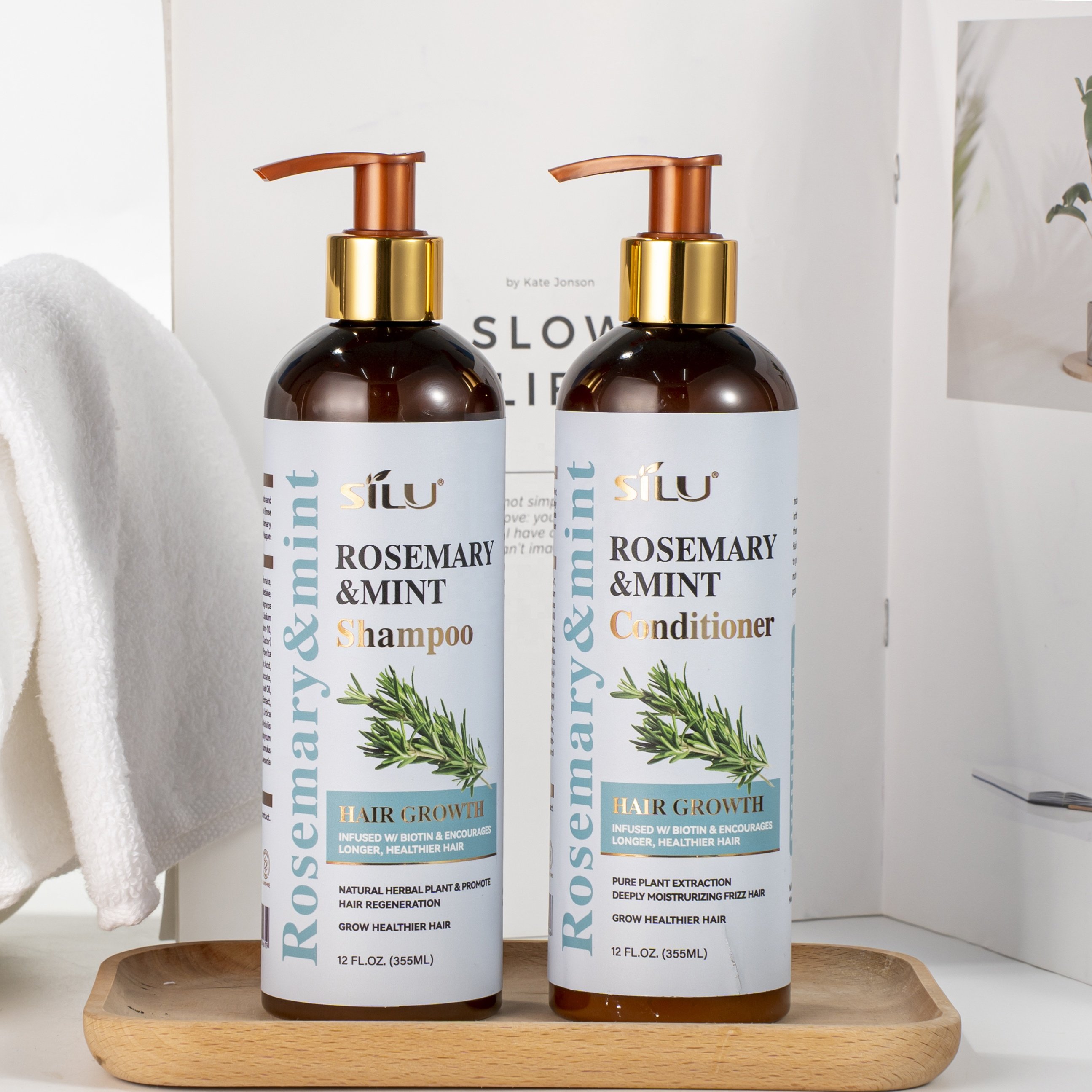 Natural herbal plant biotin strengthening shampoo rosemarinus officinalis leaf oil shampoo for curly hair