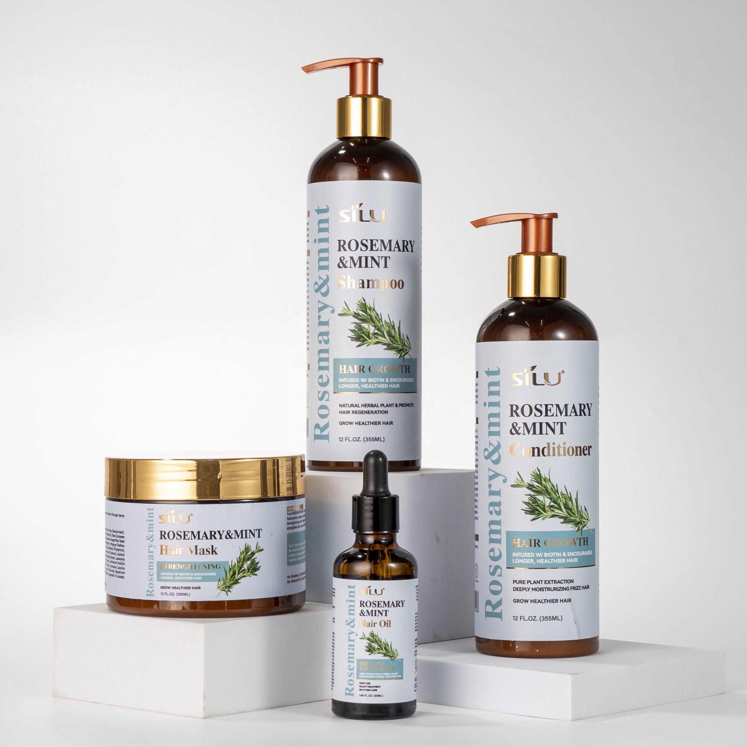 Natural herbal plant biotin strengthening shampoo rosemarinus officinalis leaf oil shampoo for curly hair
