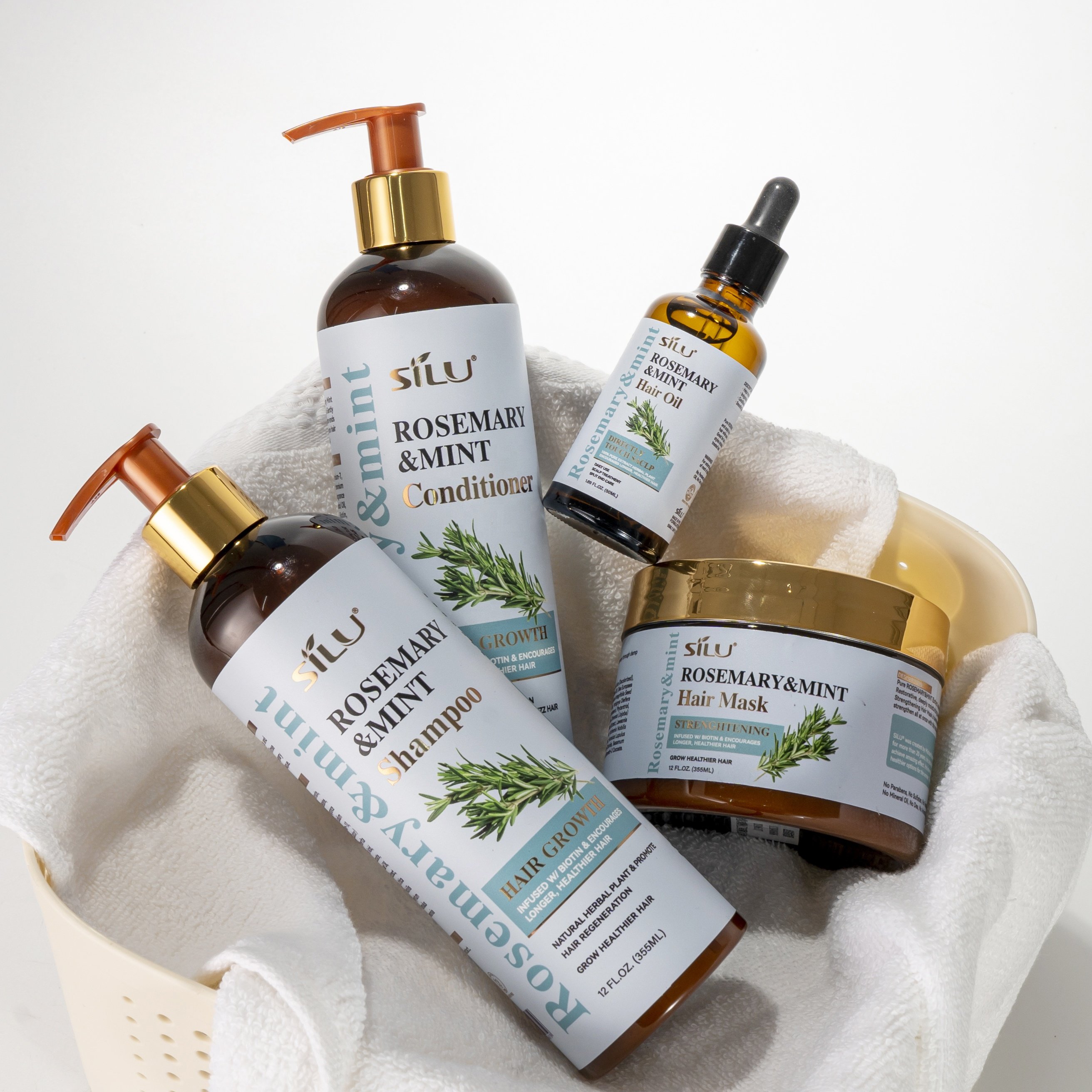 Natural herbal plant biotin strengthening shampoo rosemarinus officinalis leaf oil shampoo for curly hair