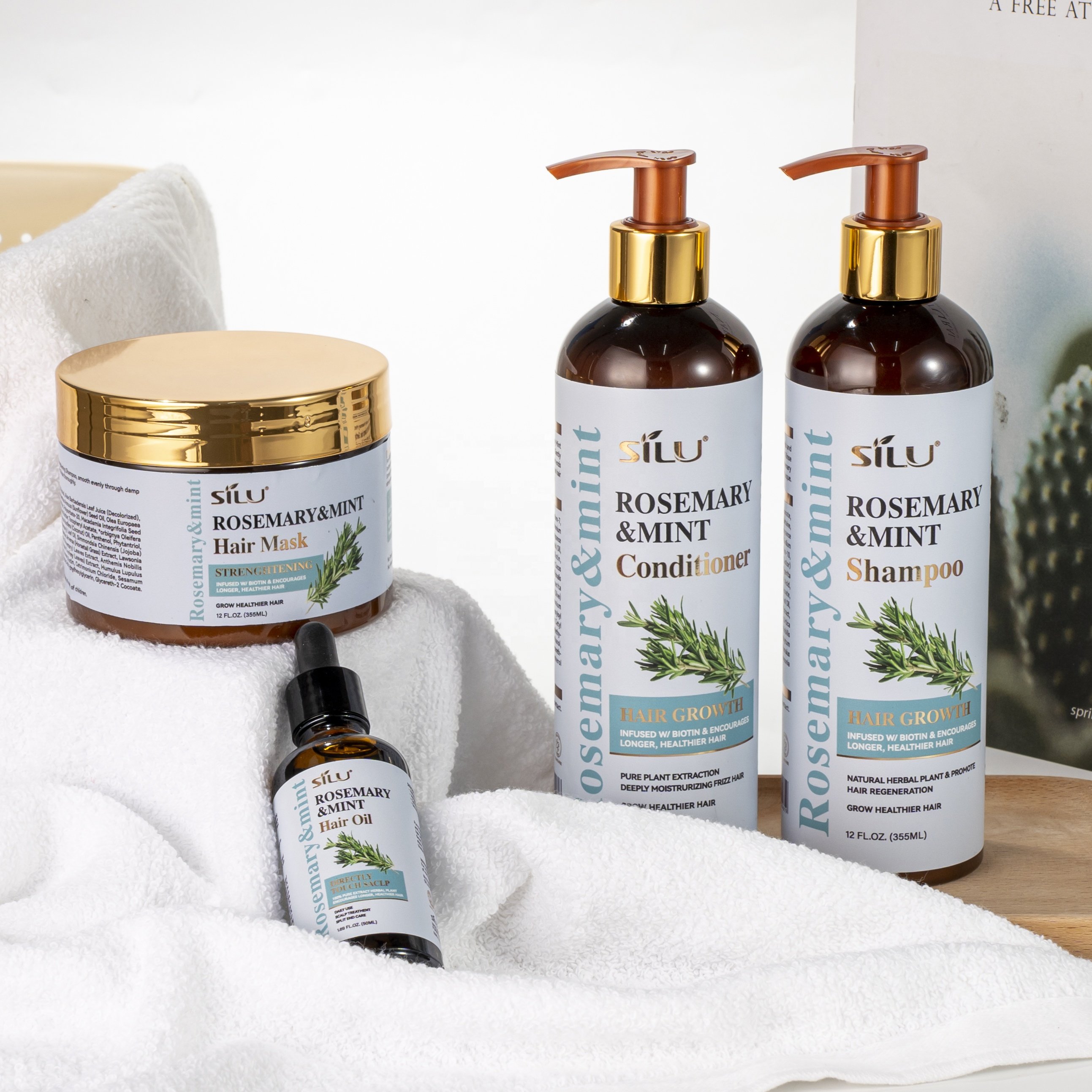 Natural herbal plant biotin strengthening shampoo rosemarinus officinalis leaf oil shampoo for curly hair