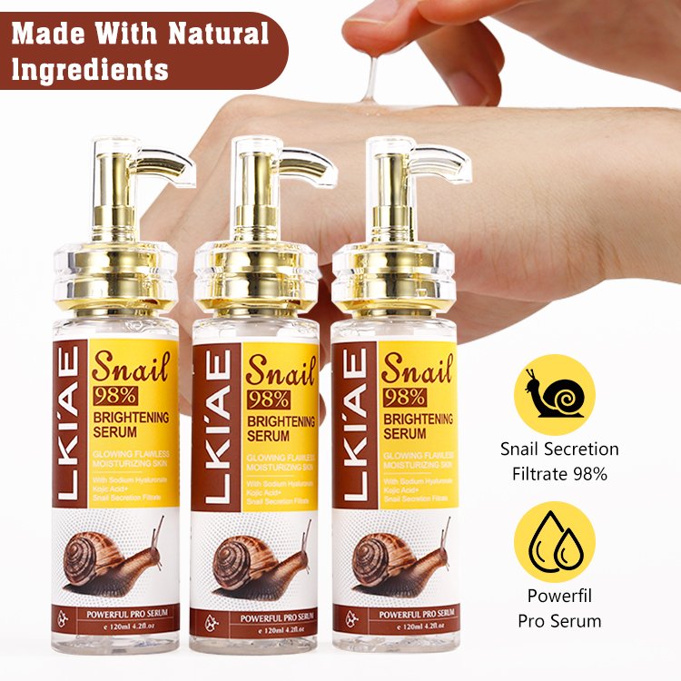Private Label Dark Spot Eraser Vitamin Snail Hyaluronic Acid Anti wrinkle Moisturizing Whitening Face Serum For Black Skin