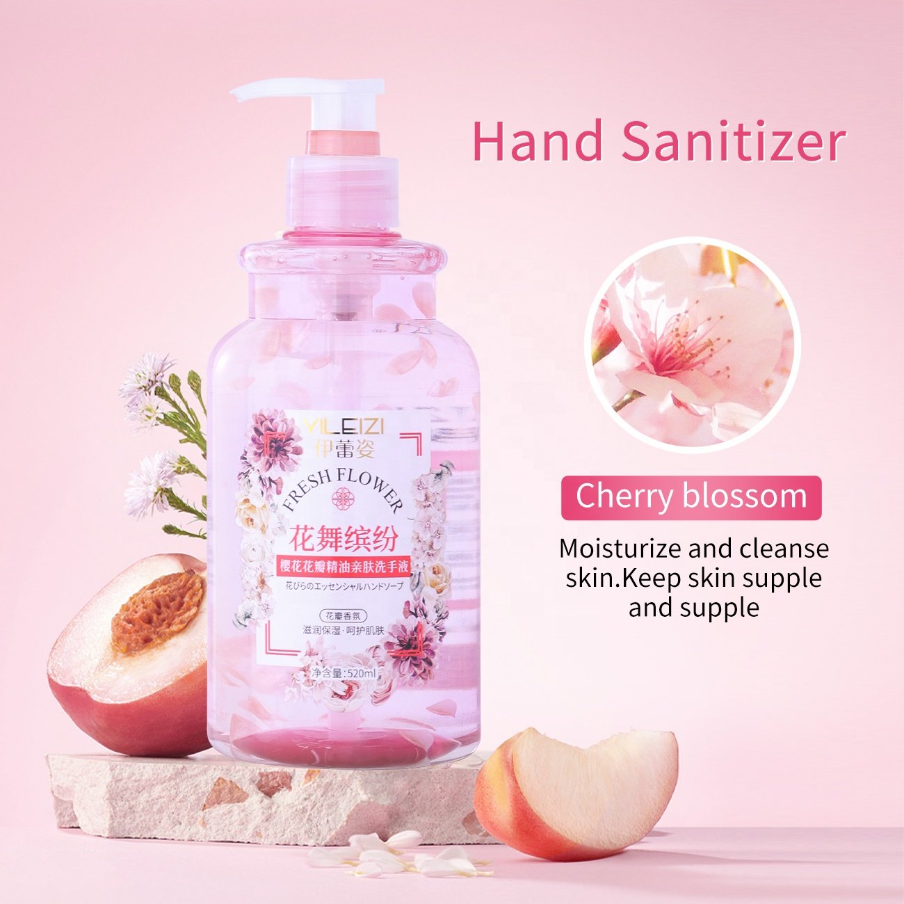 Organic liquid hand soap private label 520ml Clean Anti-Bacterial Moisturizing Skin friendly natural lavender hand sanitizer