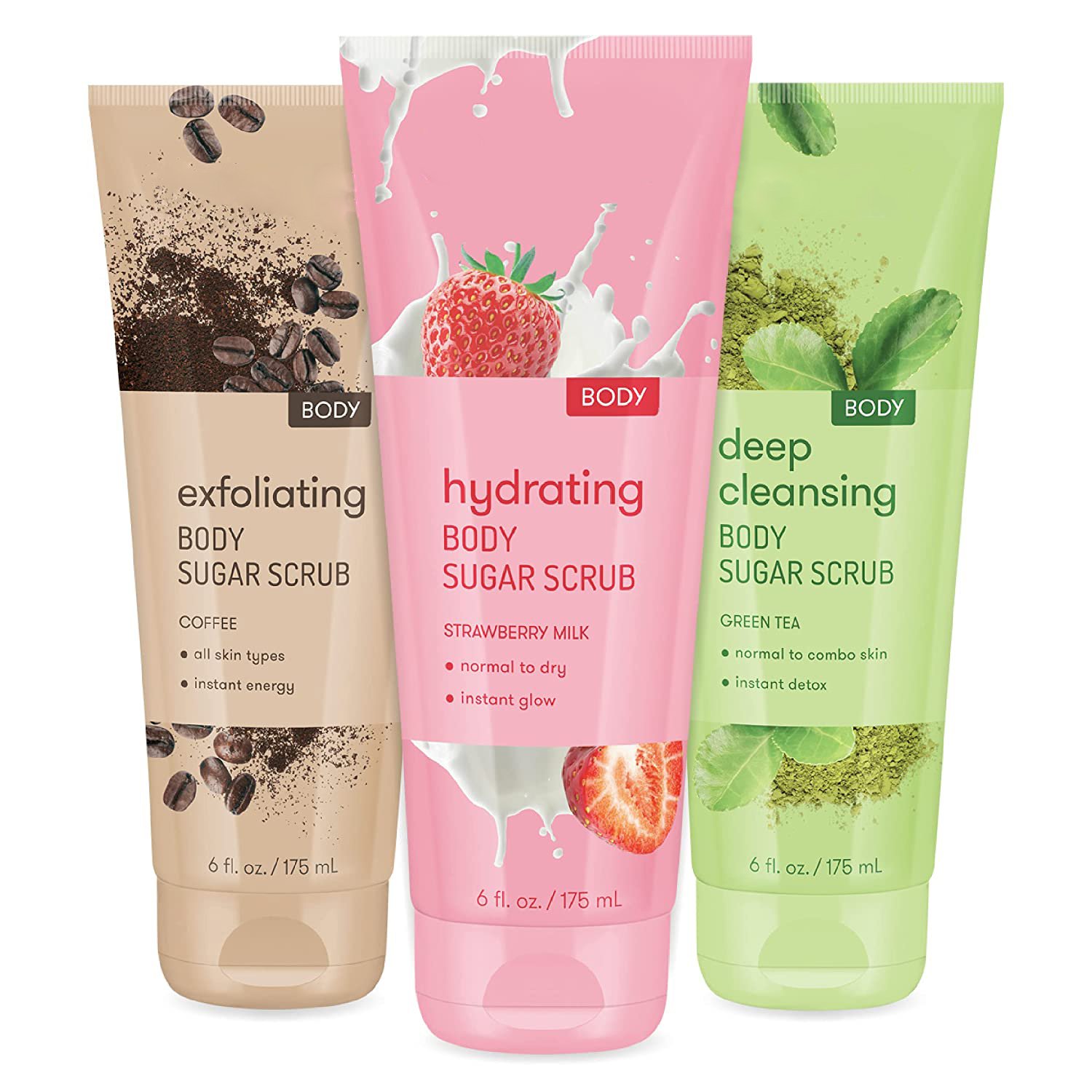 Hot Sale Free Sample Exfoliating Facial Scrub Aloe Willow Bark Green Tea Body Sugar Scrub