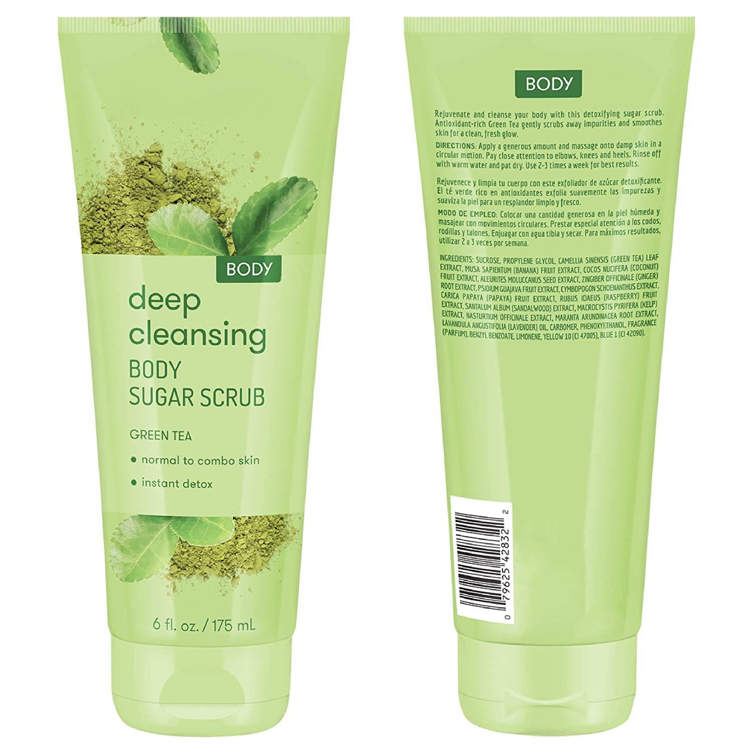 Hot Sale Free Sample Exfoliating Facial Scrub Aloe Willow Bark Green Tea Body Sugar Scrub