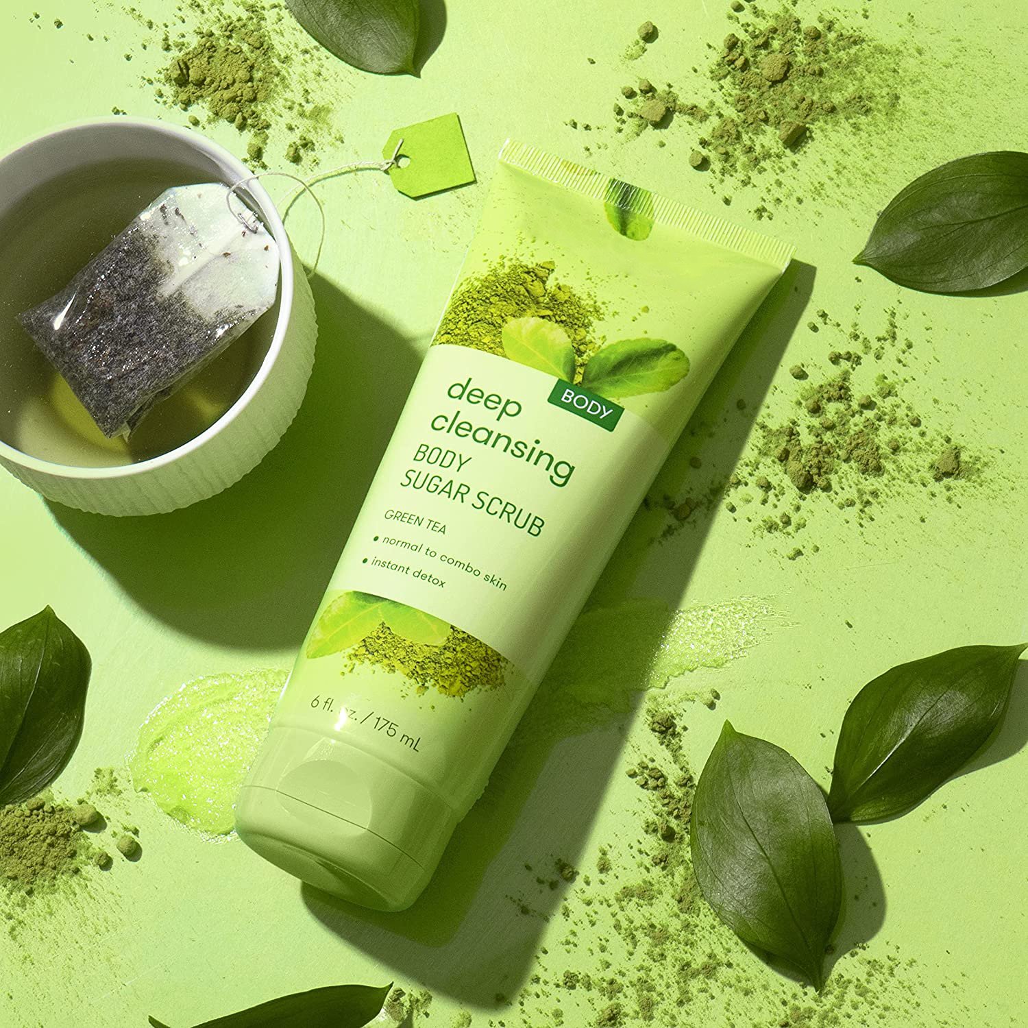 Hot Sale Free Sample Exfoliating Facial Scrub Aloe Willow Bark Green Tea Body Sugar Scrub