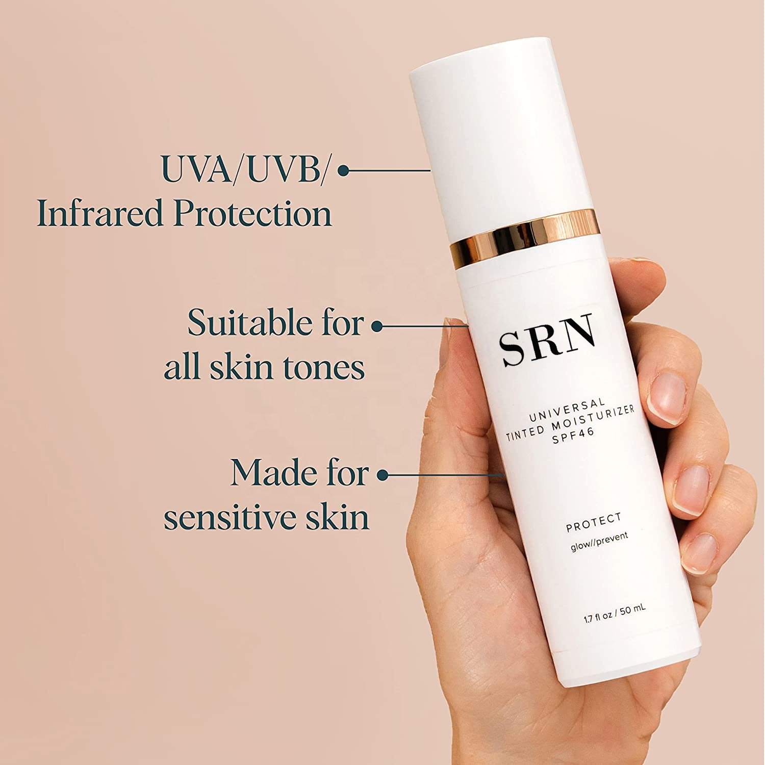 Wholesale SPF 46 Tinted Sunscreen Natural Tinted Foundation Moisturizer Tinted Sun Protection Cream