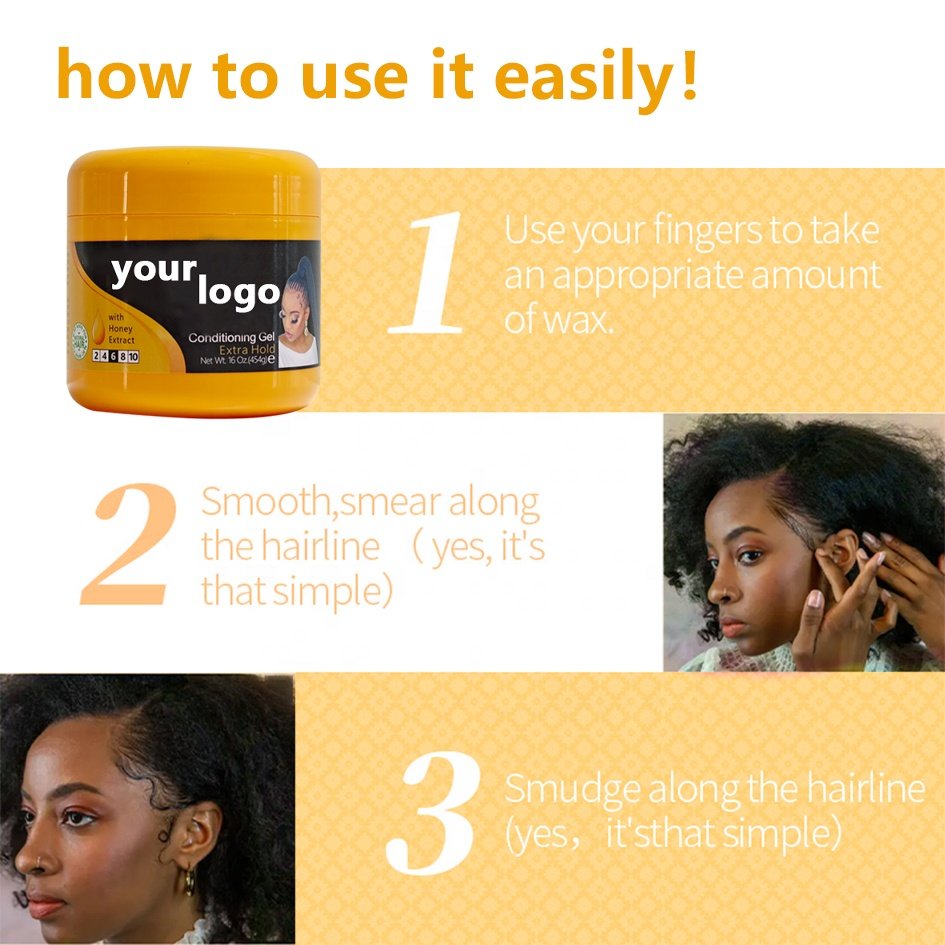Smooth Edge Control Braid Gel shine jam hair wholesale conditioning gel extra hold private label Braid Gel