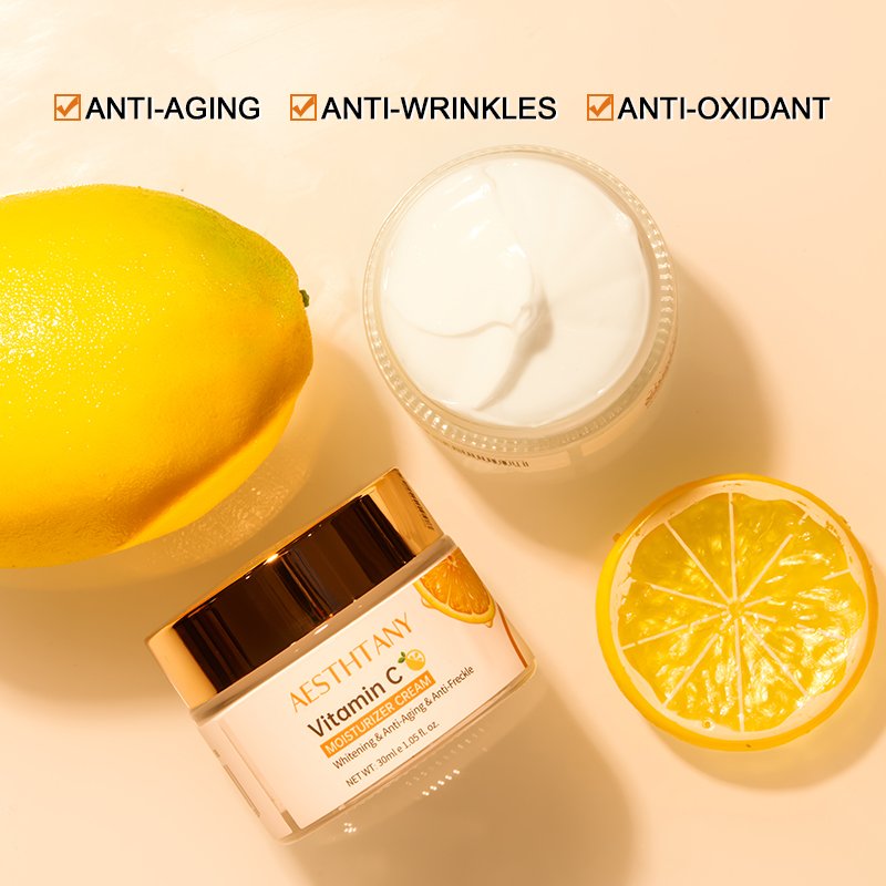 Private Label Organic Face Moisturizer Anti Aging Acne Freckle Whitening Vitamin C Face Cream 30g