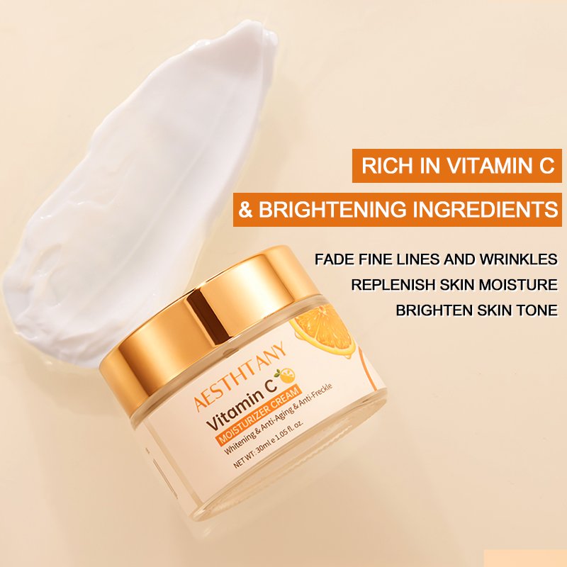 Private Label Organic Face Moisturizer Anti Aging Acne Freckle Whitening Vitamin C Face Cream 30g