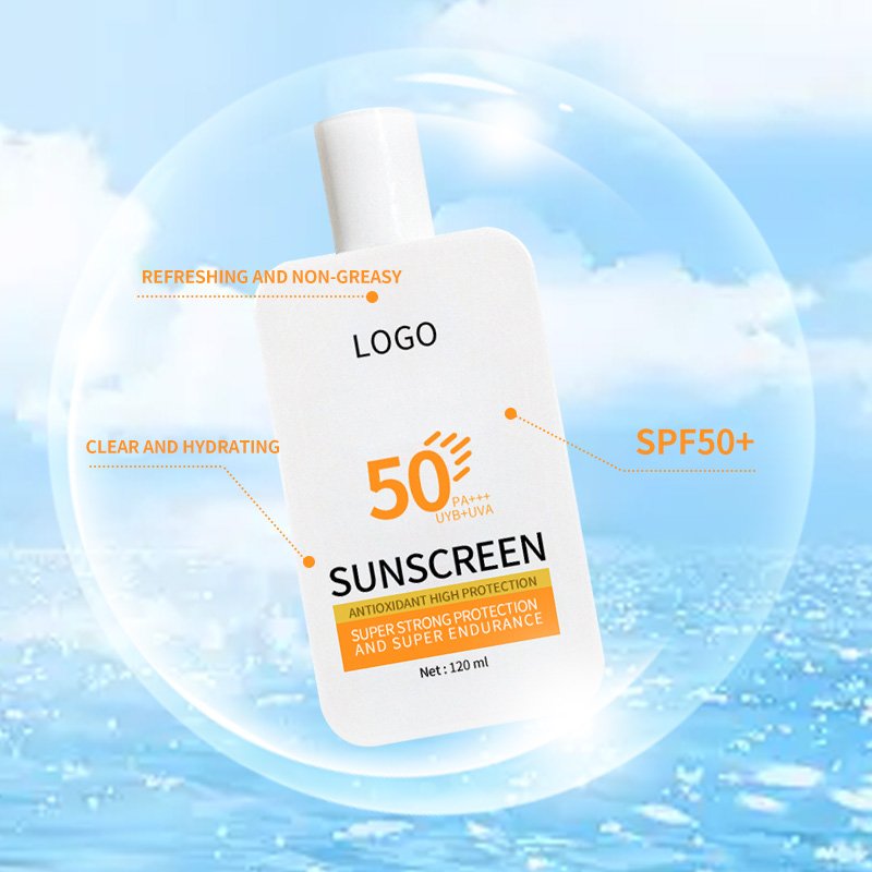 OEM Factory Wholesale 120ML Women Dry Face Skin Beauty Cosmetics Bulk Sunscreen SPF 50 Cream Lightweight Sunscreen Gel