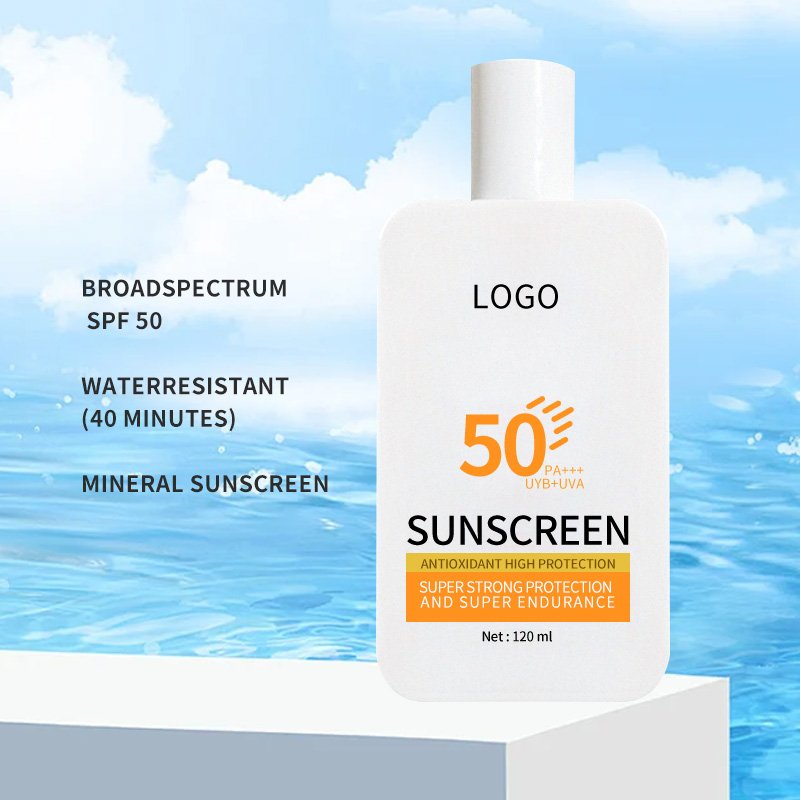 OEM Factory Wholesale 120ML Women Dry Face Skin Beauty Cosmetics Bulk Sunscreen SPF 50 Cream Lightweight Sunscreen Gel