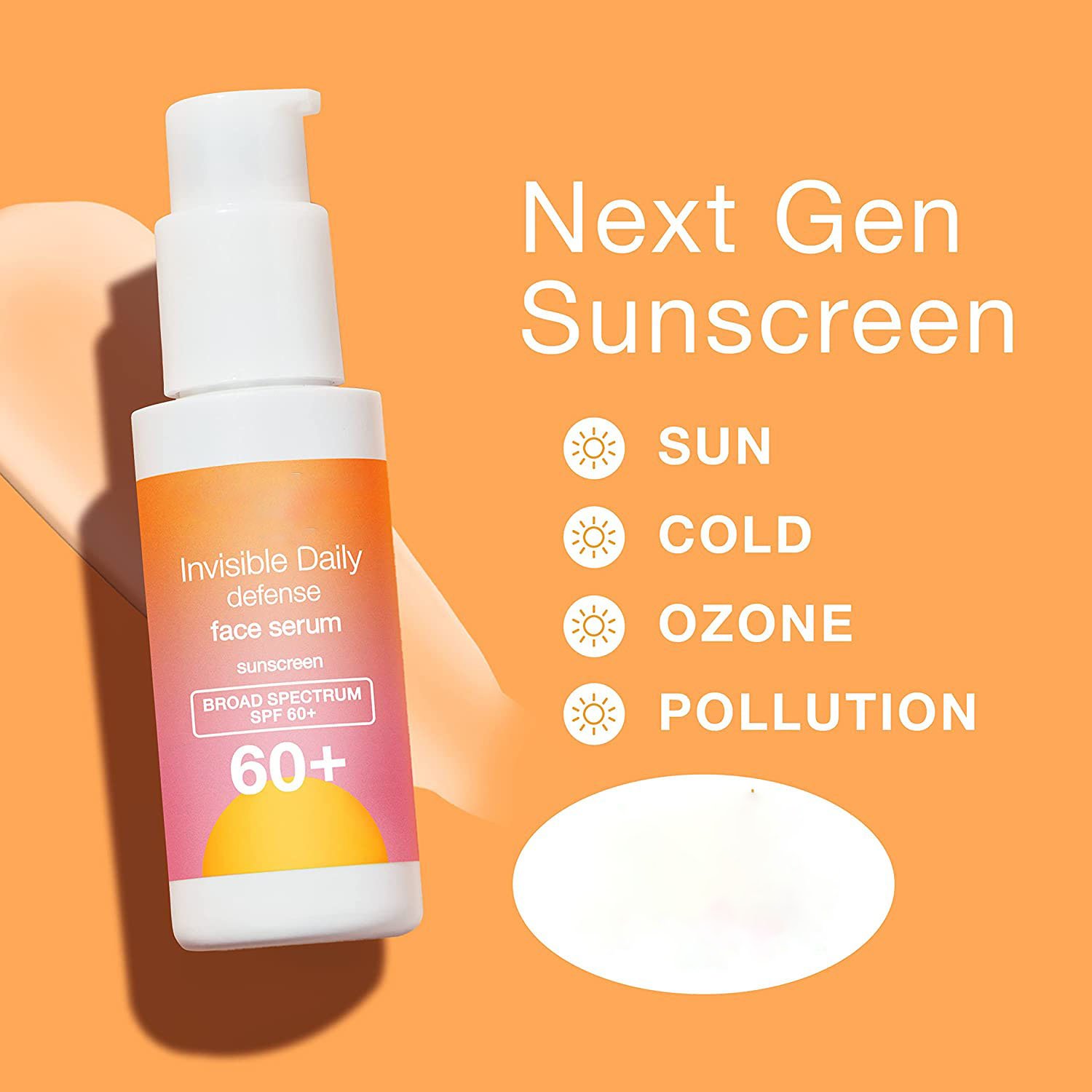 Private Label 50ML Invisible Daily Defense Repair Anti Aging Face Serum Sunscreen Broad Spectrum SPF 60+
