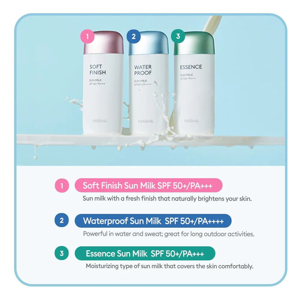 MISSHA Korean Skincare Sunscreen All Around Safe Block Soft Finish Sun Milk SPF50+/PA++++ - 70ml