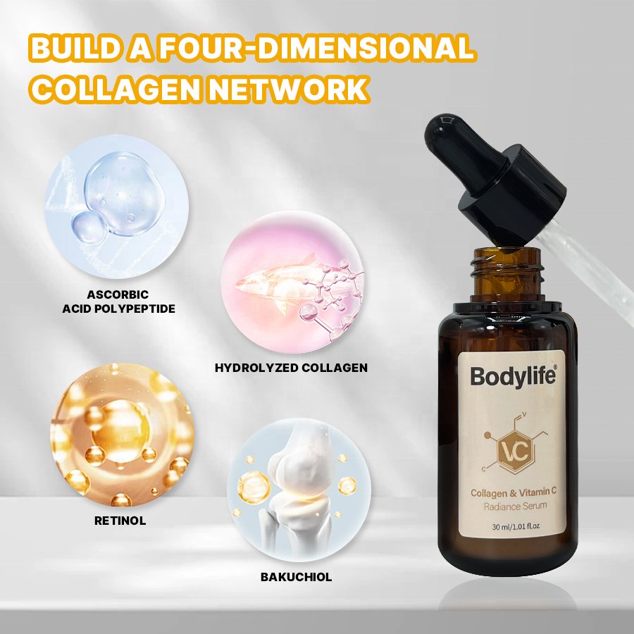 Private Label Deep Skin Penetration Collagen Vitamin C Retinol Moisturizing Skin Radiance Face Serum