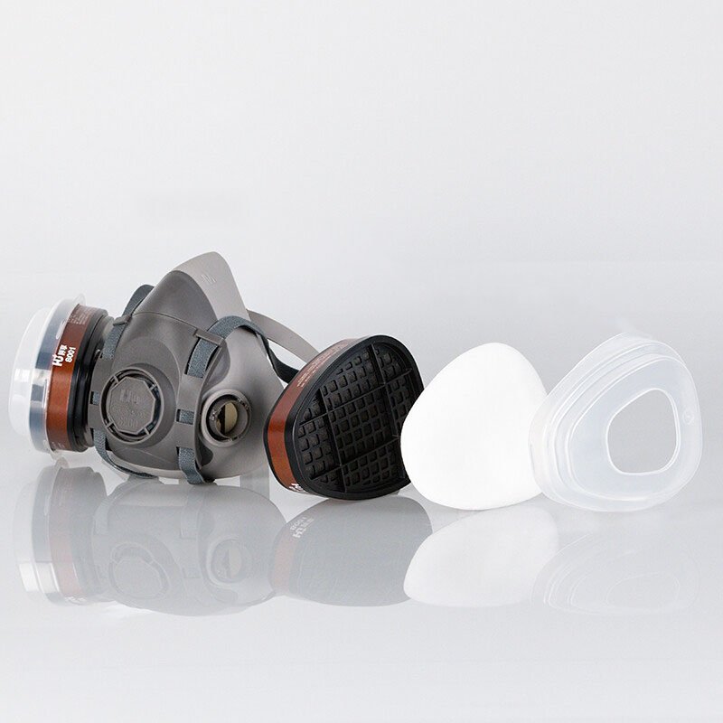 Organic Steam Gas Protective Half Mask Half Face Respirator with Silicone and Cotton Material Dust Gas Reusable Half Face Mask