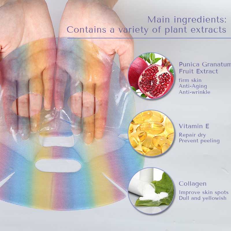 Dissolving Collagen Firming And Moisturizing Rainbow Sheet Facial Mask Oem