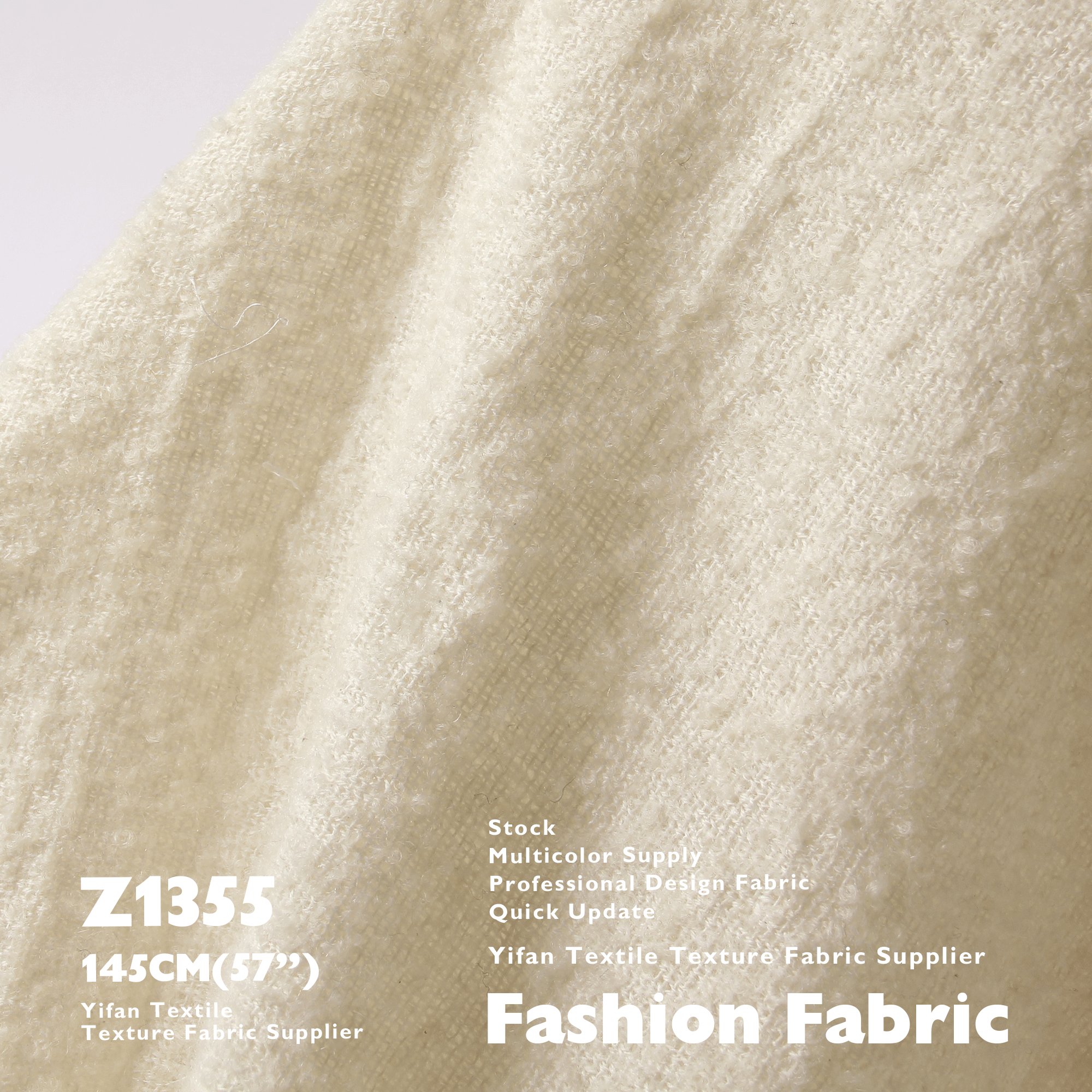 Fashion Fabric Woven Mesh Texture Sparse Needle Plain Fleece Warm Plush Wool Fabric For Cardigan Sweater Jacket