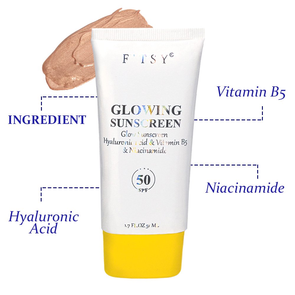 Golden Glow SPF 50 Sunscreen Glowy Primer Broad Spectrum Sunscreen Highlight Sunscreen Cream