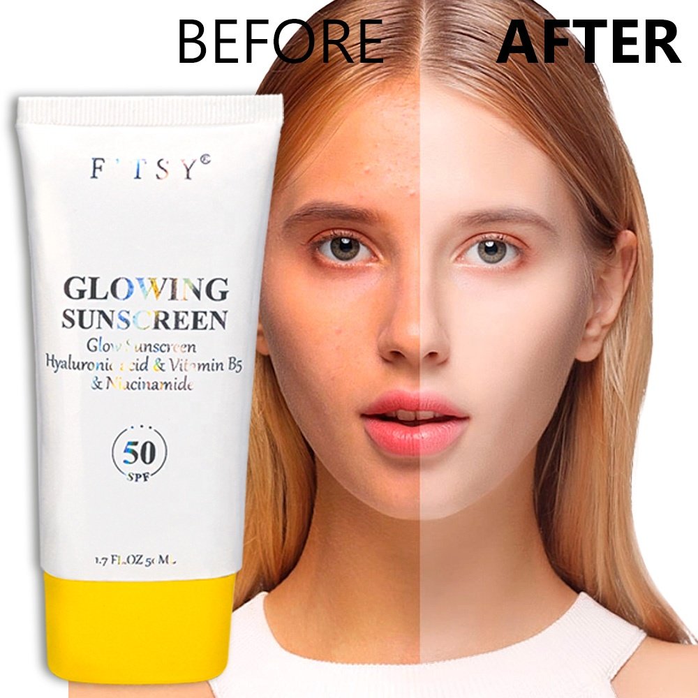 Golden Glow SPF 50 Sunscreen Glowy Primer Broad Spectrum Sunscreen Highlight Sunscreen Cream
