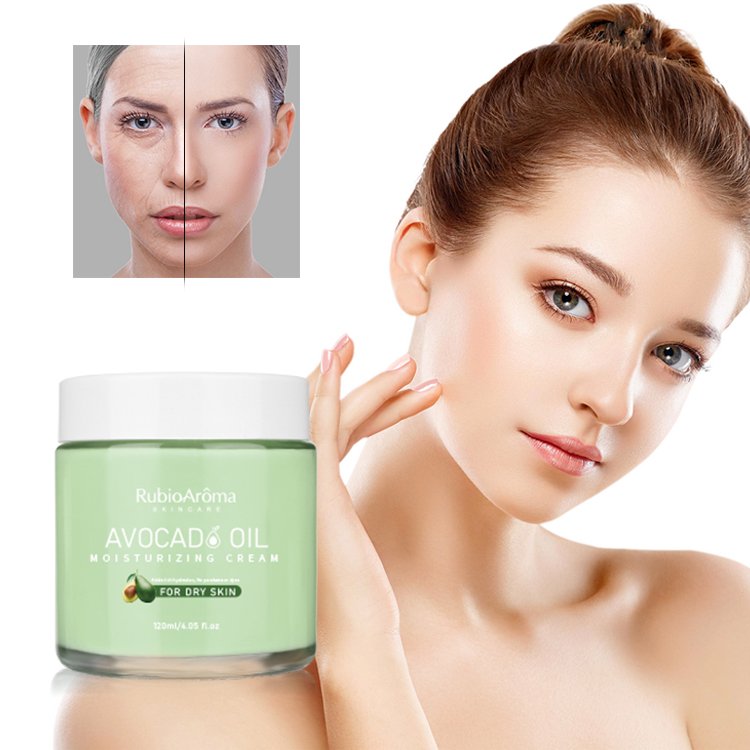 RubioAroma Organic Avocado Moisturizer Facial Cream Anti-Aging Vegetarian Day And Night Beauty Cream Repair Skin Nourishing Face