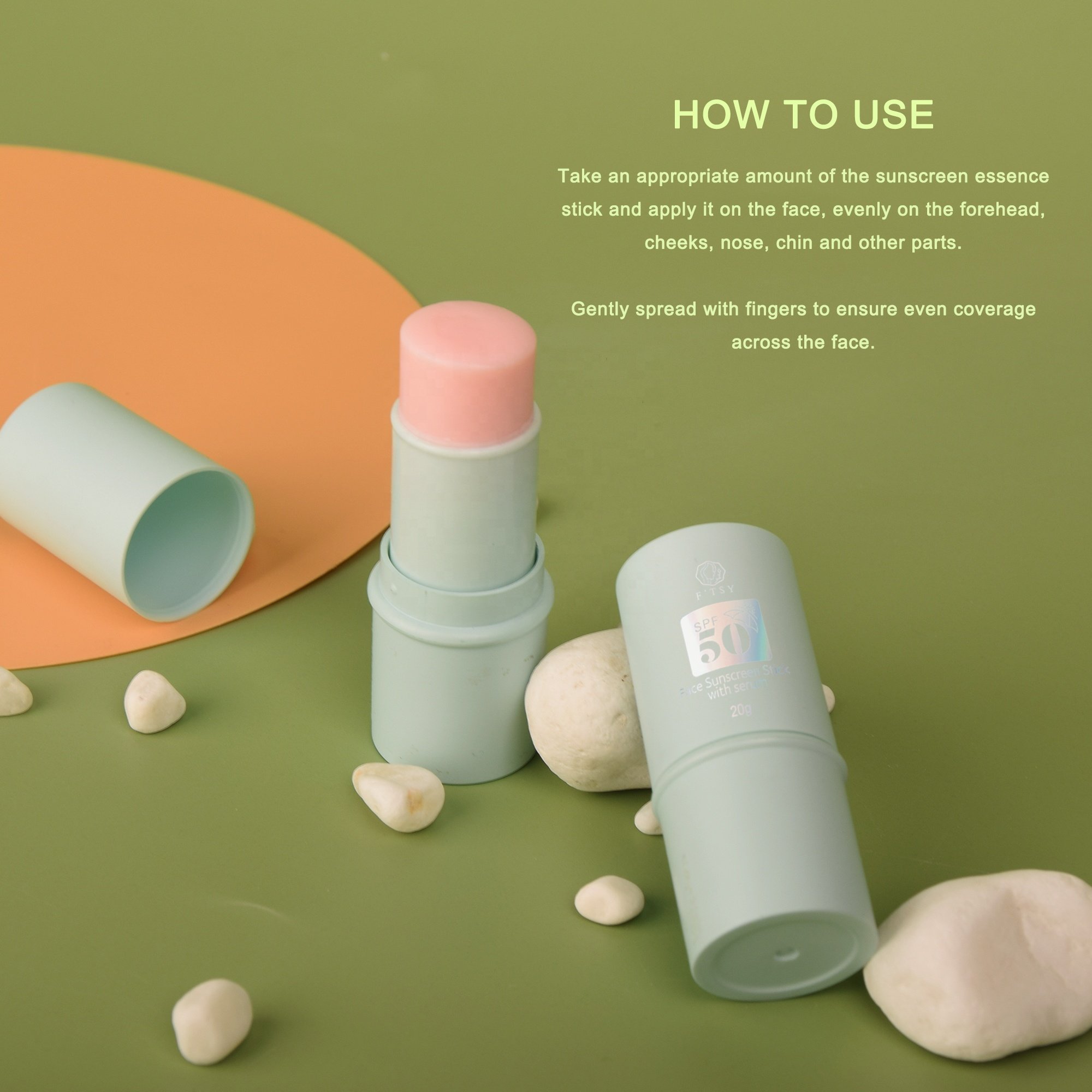 20g SPF 50 PA+++ Sunscreen Serum Stick Anti UV Non-Greasy Face Serum Balm Glow Solid Essence Stick
