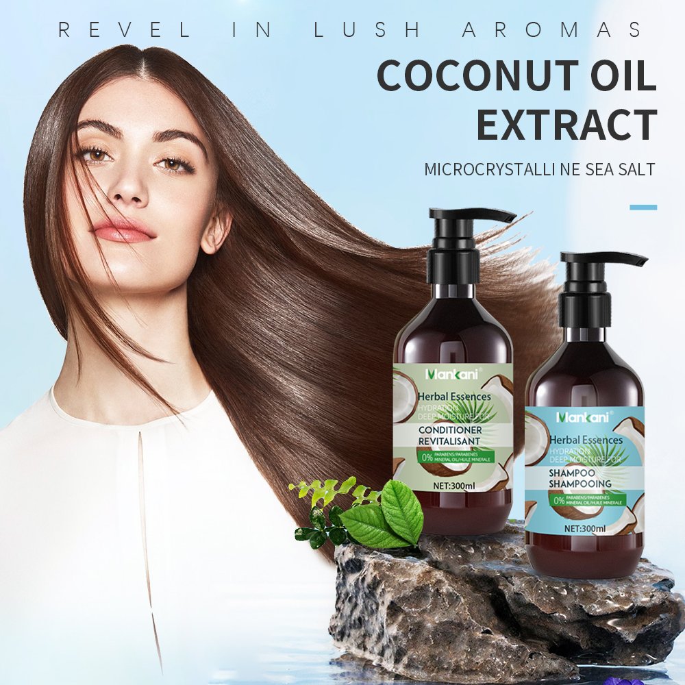 OEM Natural Anti Hair Loss Coconut hair Shampoo and Conditioner anti dandruff Hair Growth Shampoo para cabello