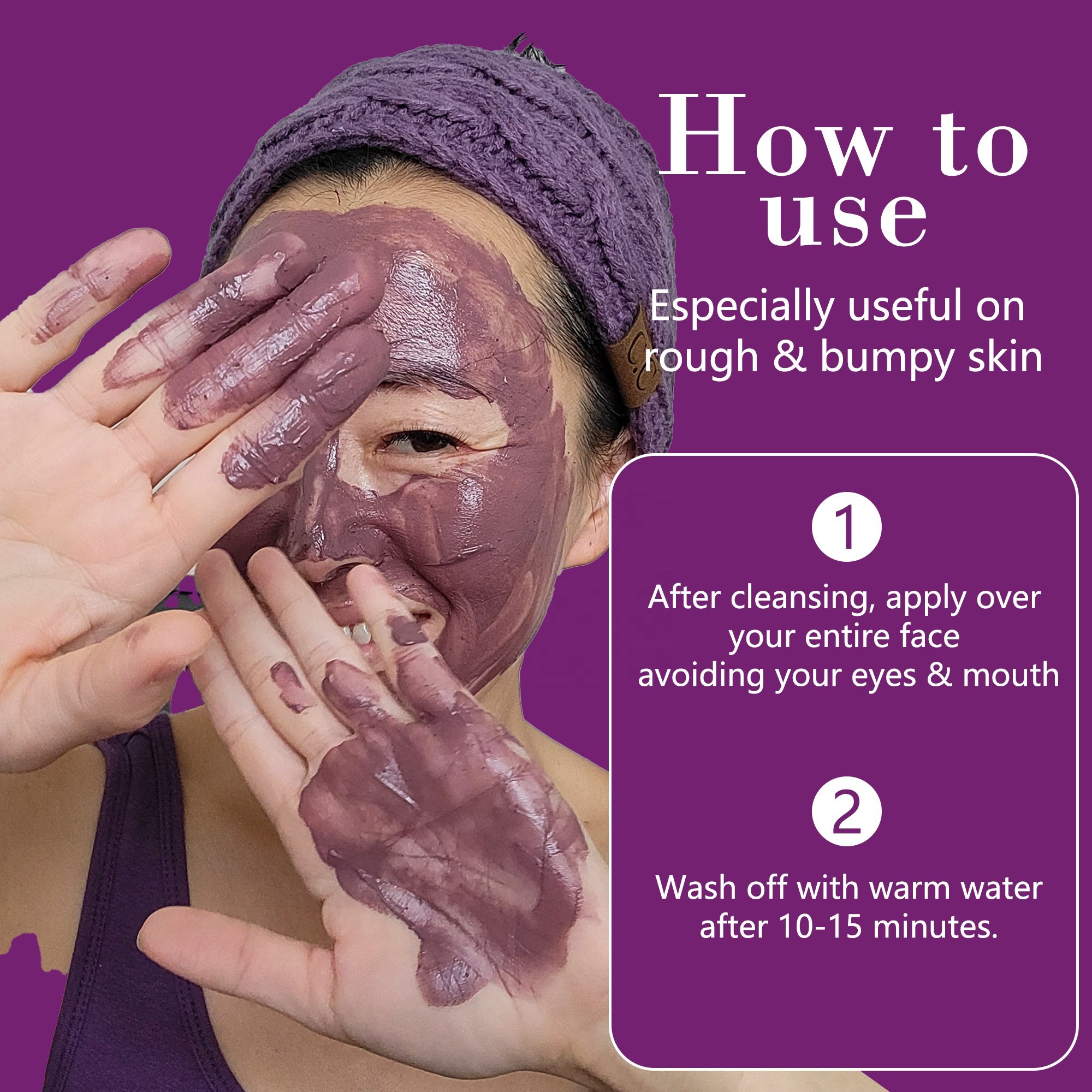Vegan Deep Cleansing Eggplant Clay Mud Mask Soothing Nourishing Calming Face Mud Cream Mask