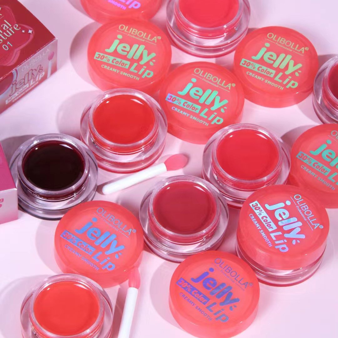 Wholesale Moisturizing Applicator Lipstick Natural Organic Jelly Lip Balm Light Color Mirror Jar Lipstick
