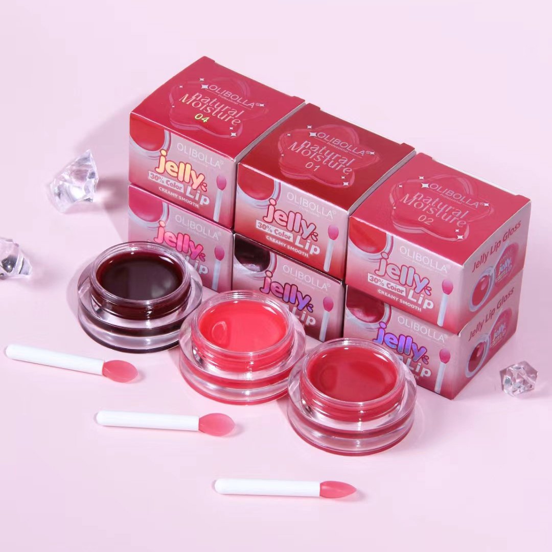 Wholesale Moisturizing Applicator Lipstick Natural Organic Jelly Lip Balm Light Color Mirror Jar Lipstick