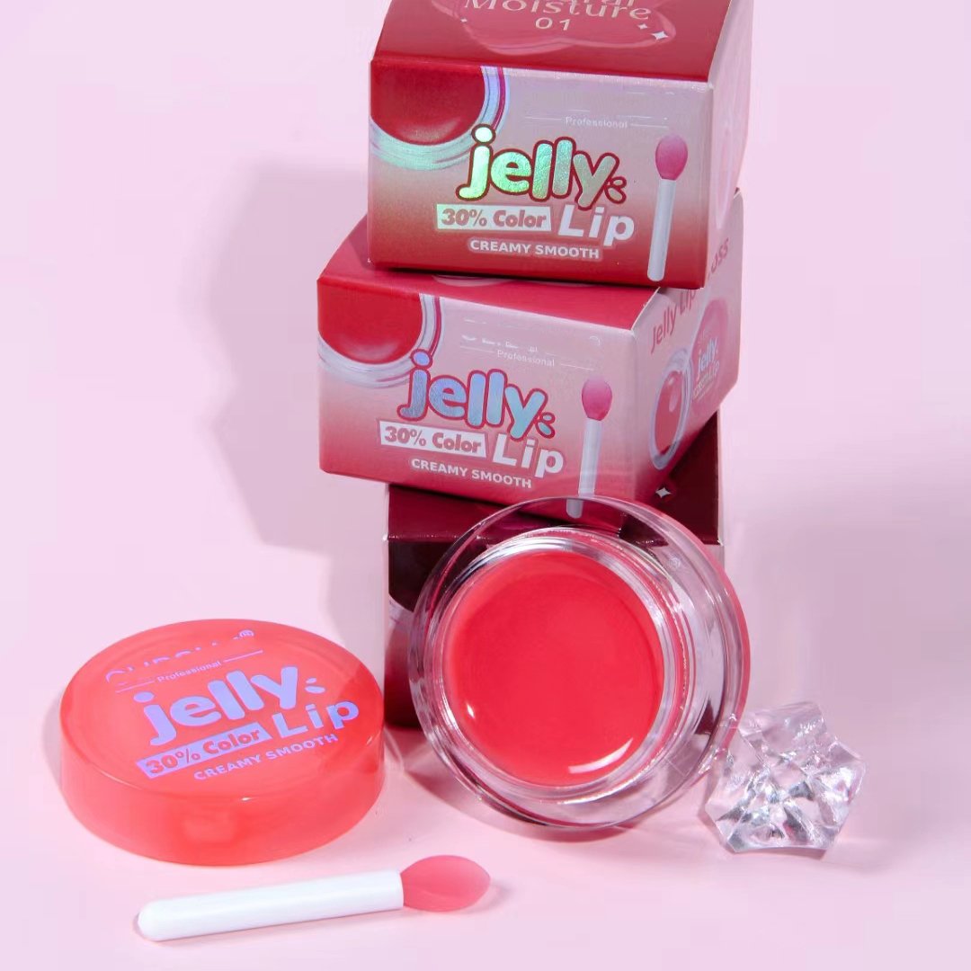 Wholesale Moisturizing Applicator Lipstick Natural Organic Jelly Lip Balm Light Color Mirror Jar Lipstick