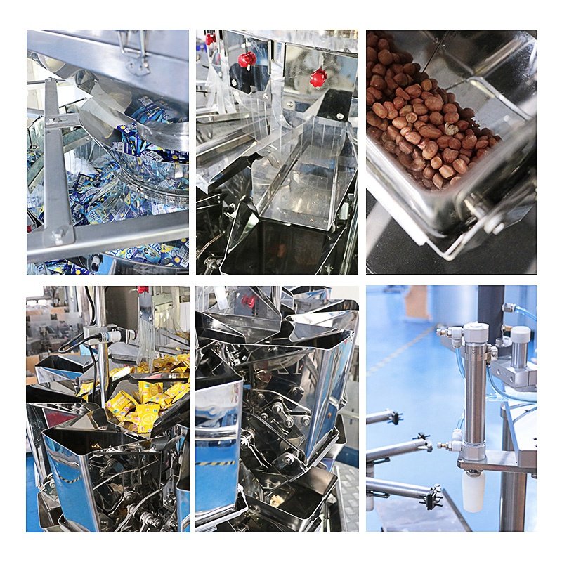Envasadora Doypack Multicabezal Crisps Marshmallow Candy Packing Cosmetic Corn Cookies Pouch Filling Counting Packaging Machine