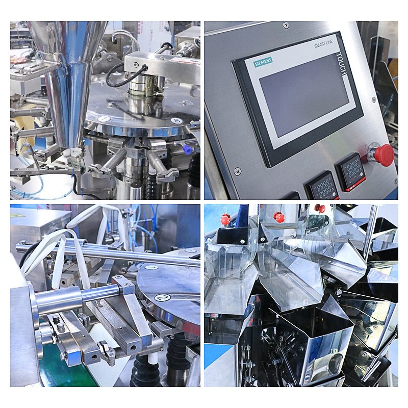 Envasadora Doypack Multicabezal Crisps Marshmallow Candy Packing Cosmetic Corn Cookies Pouch Filling Counting Packaging Machine