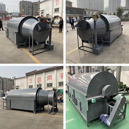 2023 Multi-function automatic industrial drum dryer stainless steel sawdust organic sludge straw dryer