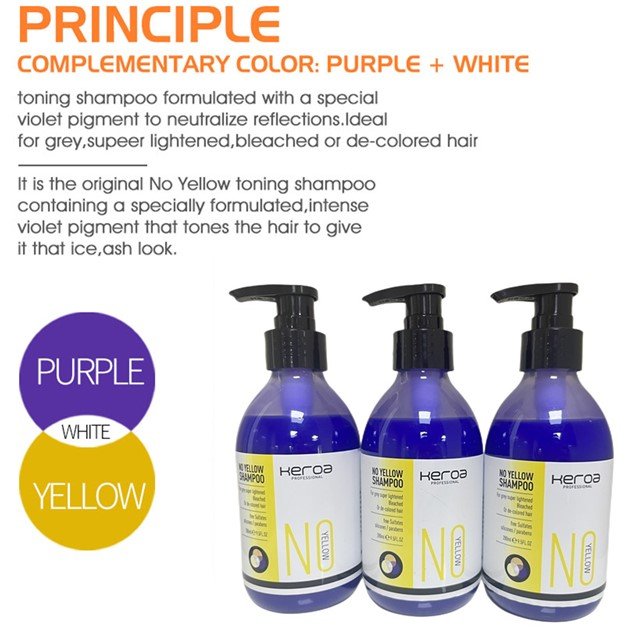 In Stock Anti Brassy Tone Organic Silver Purple No Yellow Shampoo For Blonde, Platinum, Bleached, Gray Hair