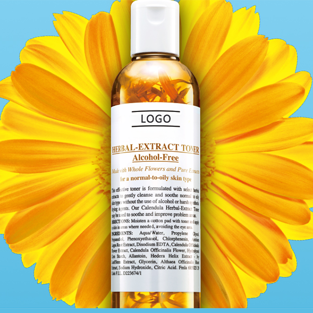 OEM/ODM Calendula Face Toner Reduce Redness and Oil Control Fades Blemishes Calendula Herbal-Extract Alcohol-Free Toner