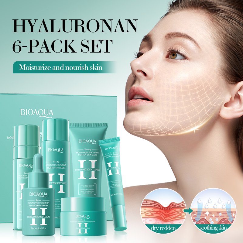 OEM BIOAQUA Private Label Hyaluronic acid Moisturizing Repair Skin Care Gift Set Brightening Firming Facial Skin Care Set