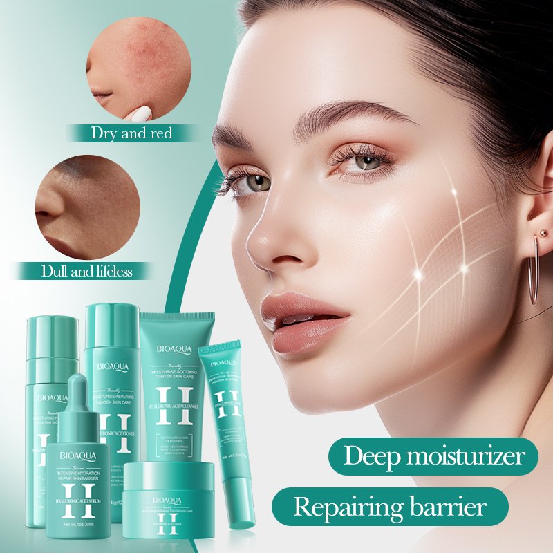 OEM BIOAQUA Private Label Hyaluronic acid Moisturizing Repair Skin Care Gift Set Brightening Firming Facial Skin Care Set