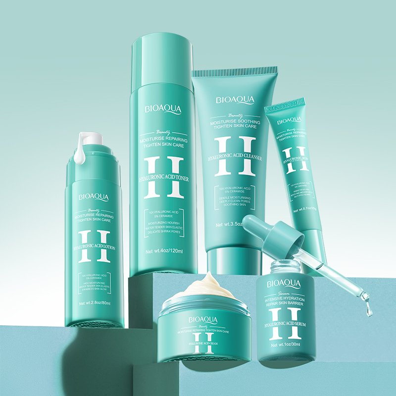 OEM BIOAQUA Private Label Hyaluronic acid Moisturizing Repair Skin Care Gift Set Brightening Firming Facial Skin Care Set