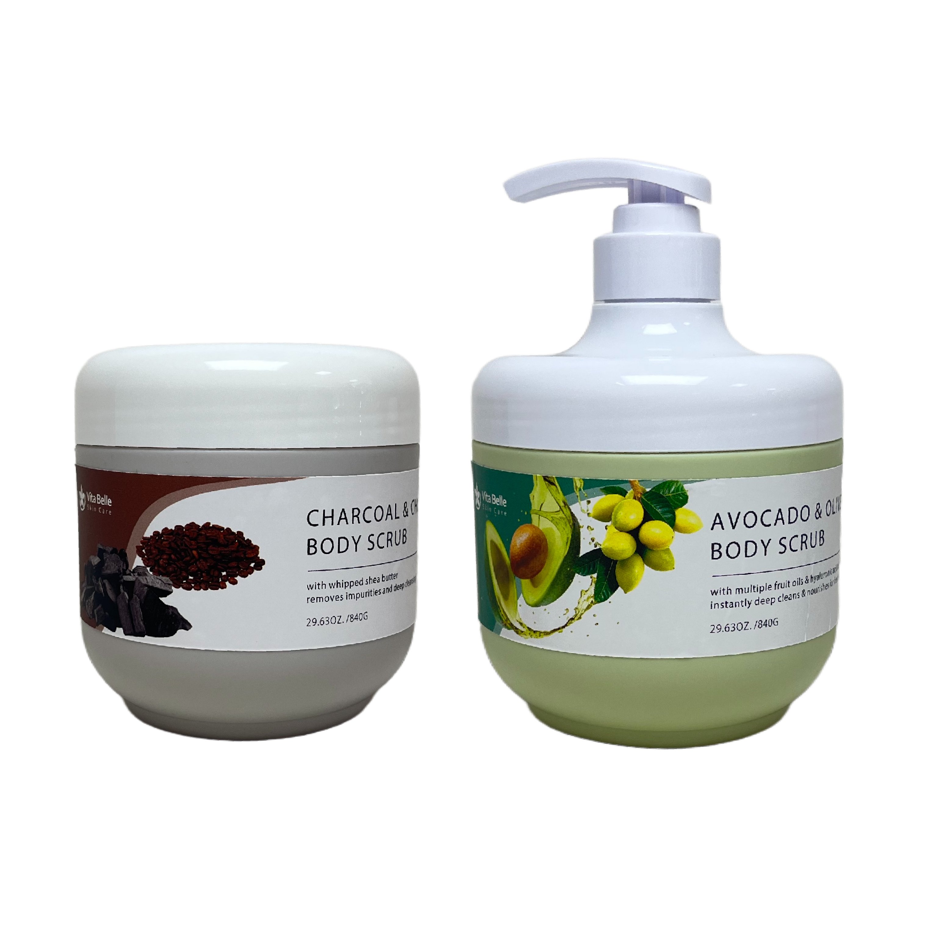 Creamy Exfoliating Aloe Avocado Olive Peeling Charcoal Chocolate body scrub