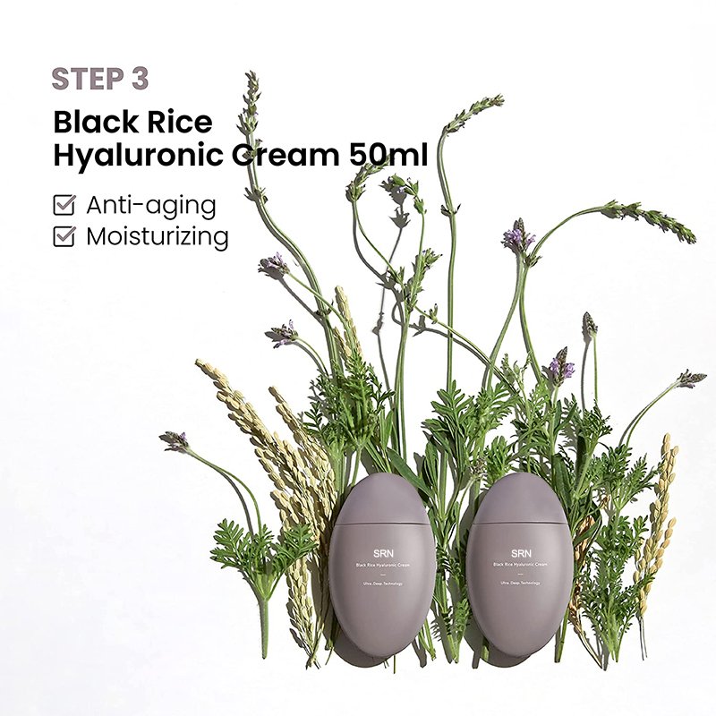 Korean Organic Vegan Natural Fermented Black Rice Anti Aging Whitening Hydrating Deep Cleansing Skin care Set
