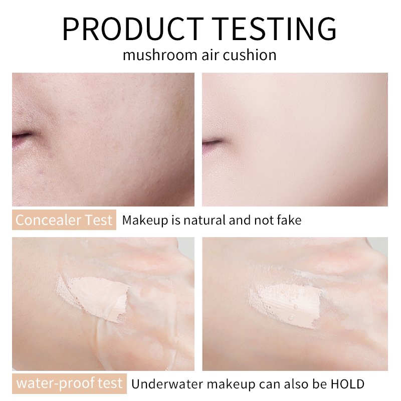 Full Coverage Moisturizing BB Cream Whitening Concealer Waterproof Mushroom Air Cushion Foundation