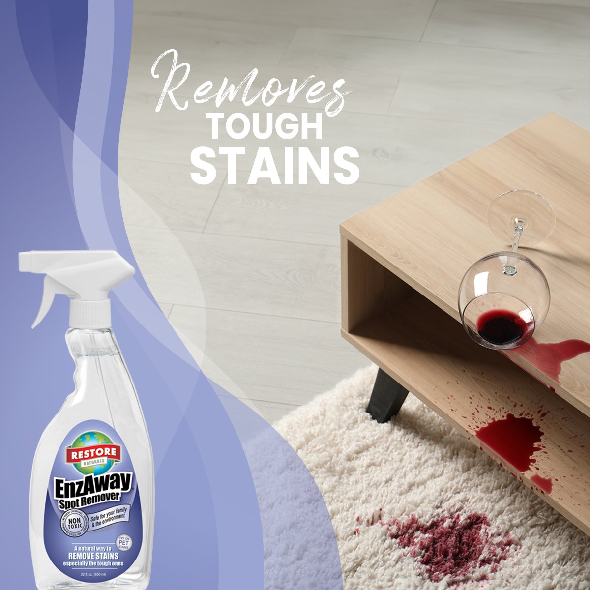 EnzAway Spot Remover, A Natural Way to Remove Organic Stains (22 fl. oz. / 6 pack) From US Supplier