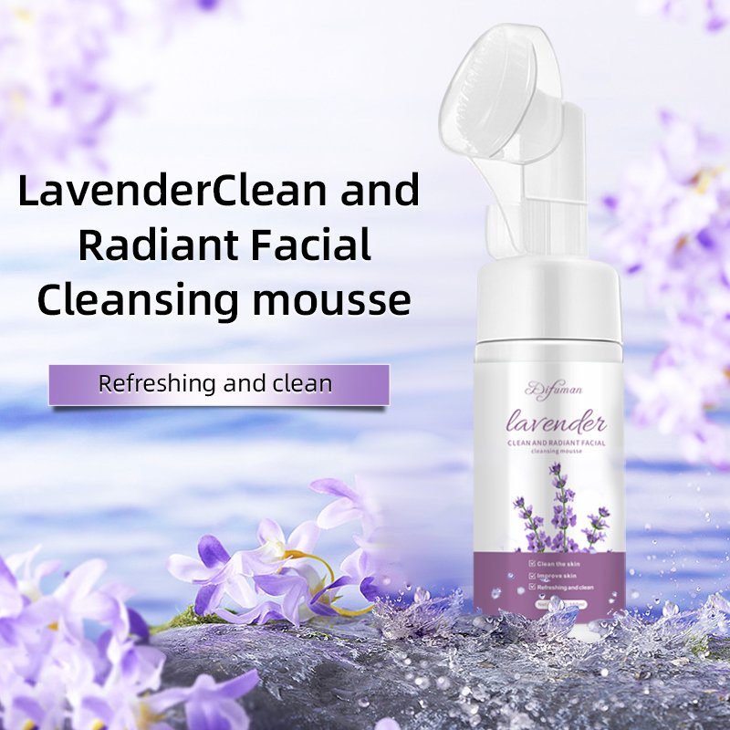 Pure Natural Organic Amino Acid Face Foam Mousse Gentle Lavender Adults Oil Control Deep Cleansing Moisturizing Skin OEM