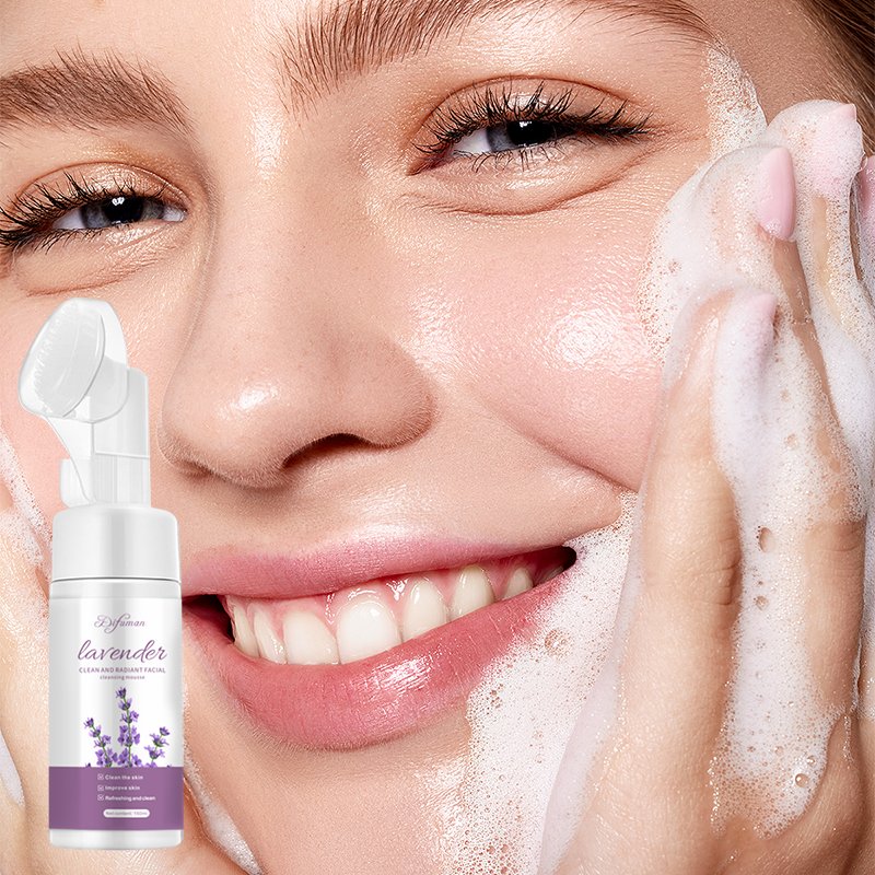 Pure Natural Organic Amino Acid Face Foam Mousse Gentle Lavender Adults Oil Control Deep Cleansing Moisturizing Skin OEM