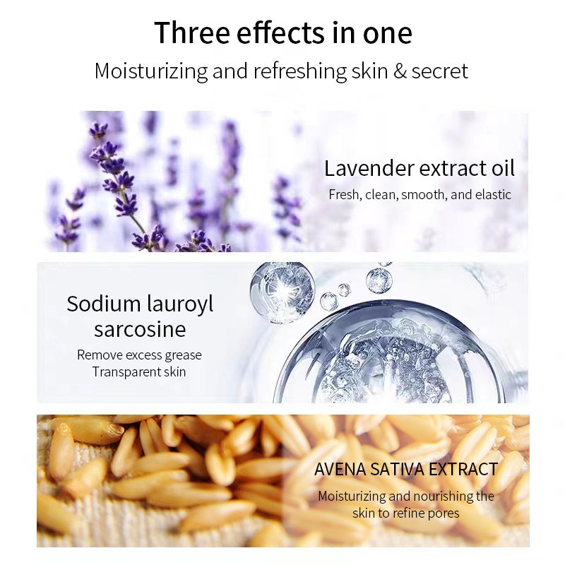 Pure Natural Organic Amino Acid Face Foam Mousse Gentle Lavender Adults Oil Control Deep Cleansing Moisturizing Skin OEM