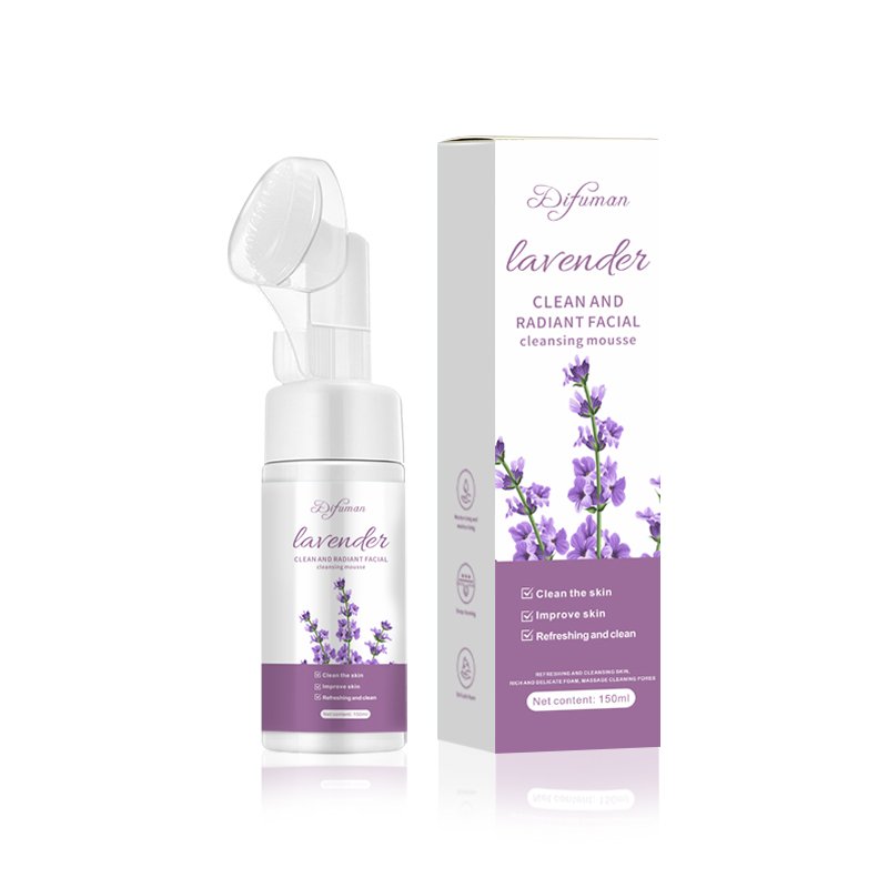 Pure Natural Organic Amino Acid Face Foam Mousse Gentle Lavender Adults Oil Control Deep Cleansing Moisturizing Skin OEM